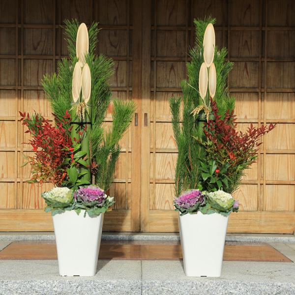 門松 お正月飾り 迎春：天然素材の門松一対大 1.2m （120cm)* 会社 店