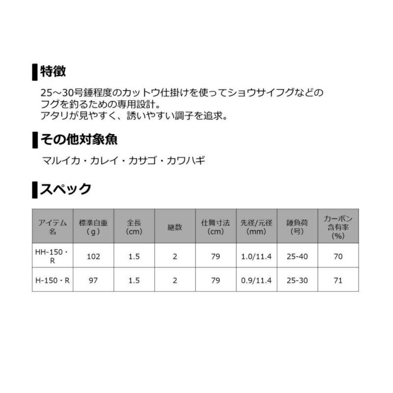 DAIWA（ダイワ） カットウフグX H-150・R : つり具のBunBun Yahoo!店