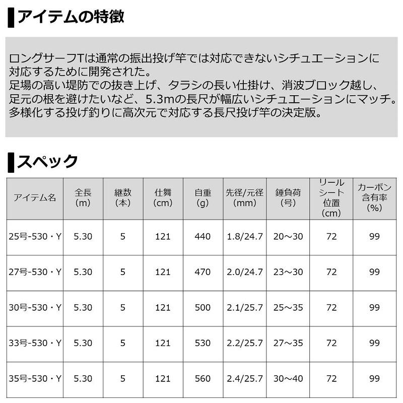 DAIWA（ダイワ） ロングサーフ T 35-530・Y : つり具のBunBun Yahoo!店