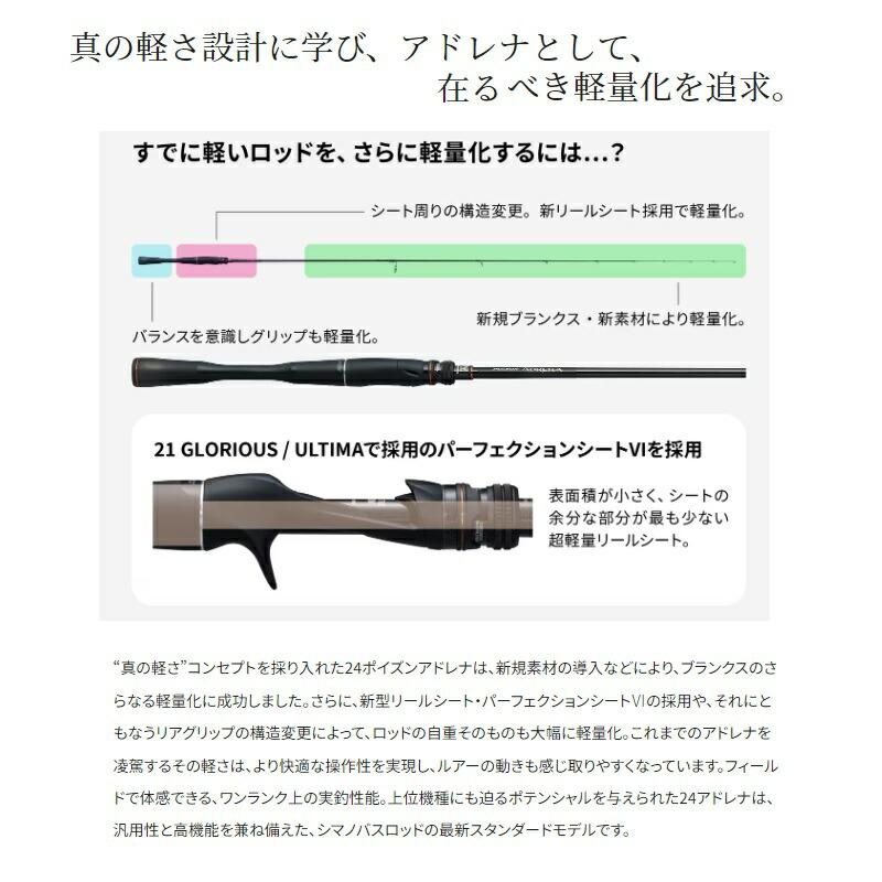 シマノ（SHIMANO） 24ポイズンアドレナ 1610M-2 : つり具のBunBun