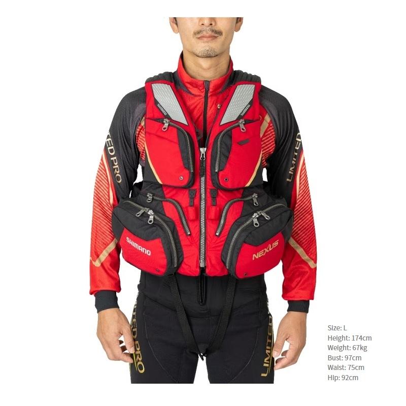 シマノ　ネクサス フローティングベスト VF-120W レッド 2XL シマノ（SHIMANO） VF-120W ネクサス フローティングベスト 2XL レッド