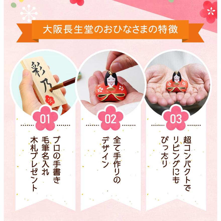 大阪長生堂 雛人形 ひな人形 コンパクト おしゃれ おひなさま 錦彩平
