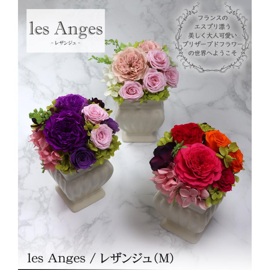 大阪長生堂 プリザーブドフラワー 選べる3色 レザンジュ（M） 送料無料