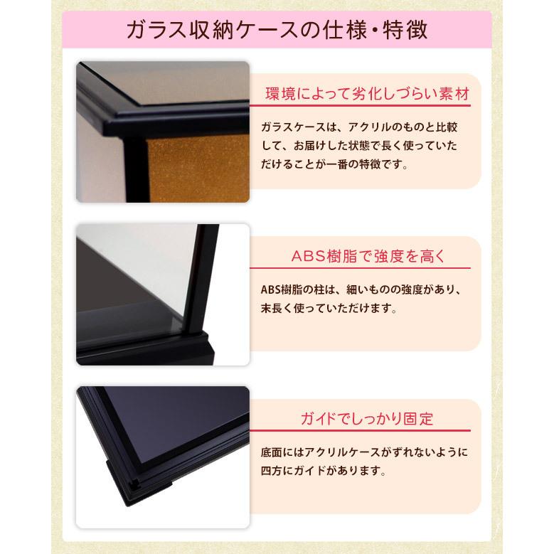 大阪長生堂 人形ケース ガラスケース 組み立て式 コンパクト ケース 内