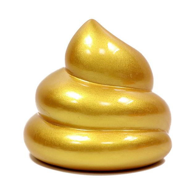 大阪長生堂 陶器 置物 金のうんこ 貯金箱 木札に毛筆でお書きします