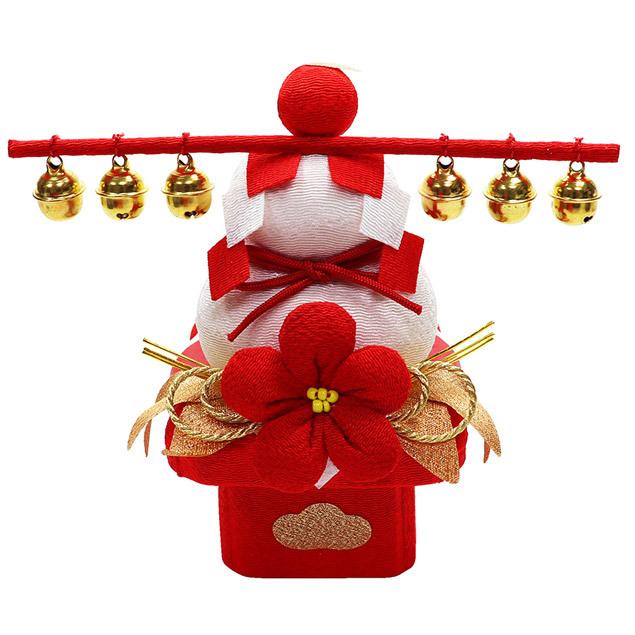 大阪長生堂 迎春飾りセット 正月飾り 置物 寿 ちりめん 木札に毛筆でお