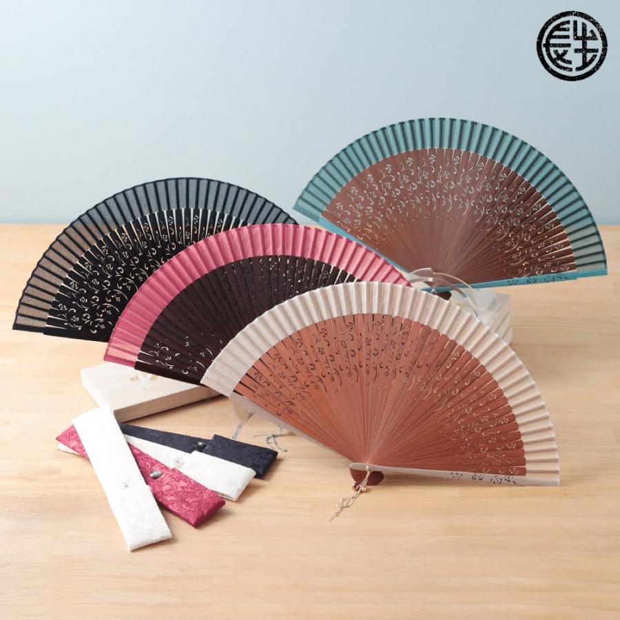 大阪長生堂 扇子 レディース 女性用 扇子袋付 ローズ 名入れ 無料特典