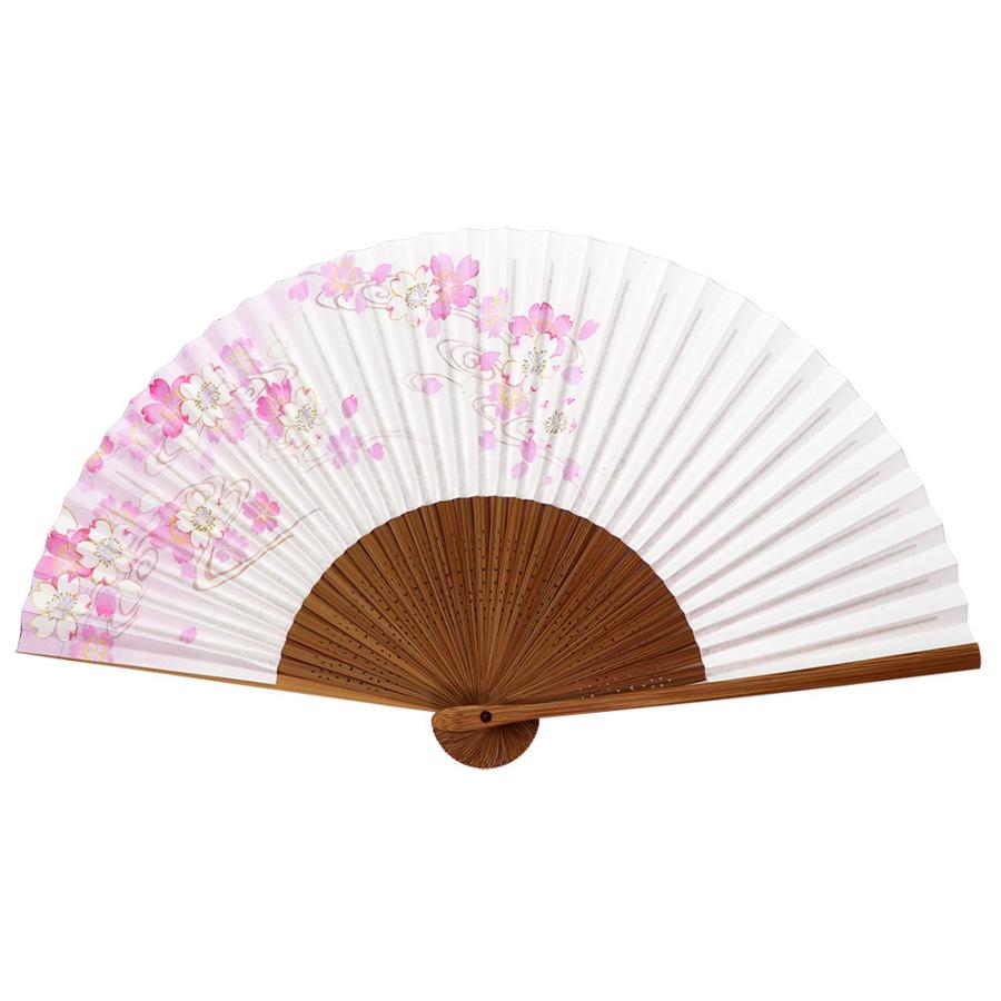 大阪長生堂 扇子 レディース 女性用 桜流水 名入れ 無料特典 メール便