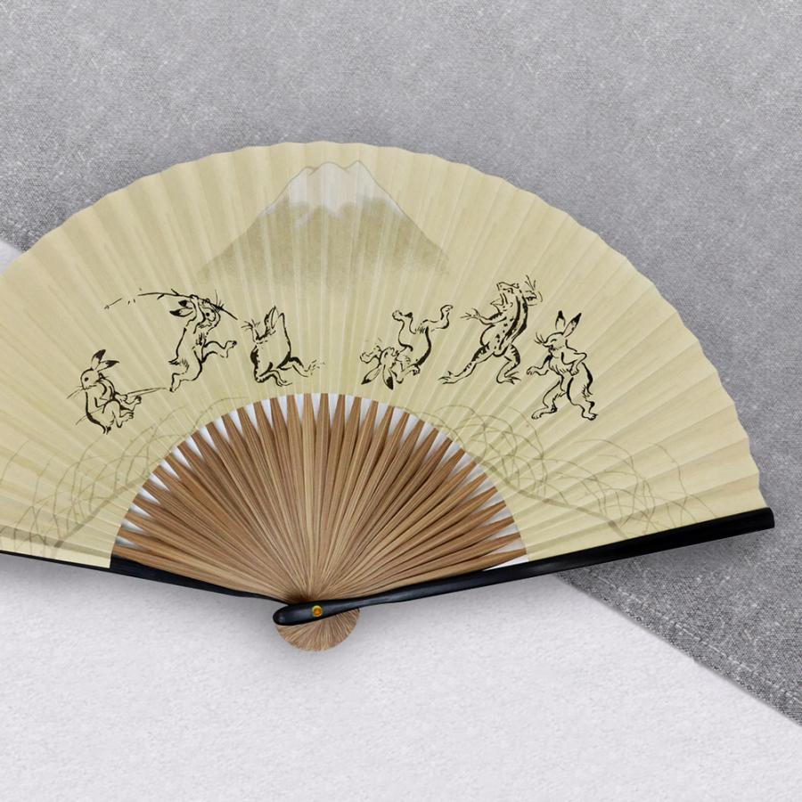大阪長生堂 扇子 男性用 紙せんす 鳥獣戯画 メール便限定 送料無料