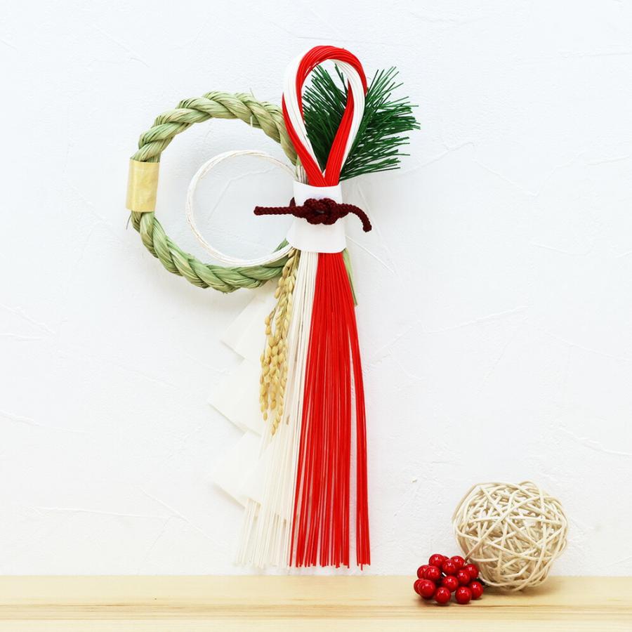 大阪長生堂 しめ縄 おしゃれ 注連縄 しめ飾り 正月飾り 国産ワラ使用