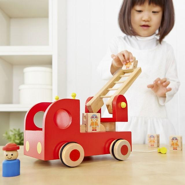エド・インター（Ed・Inter） 消防車 知育玩具 3歳 木製 木のおもちゃ