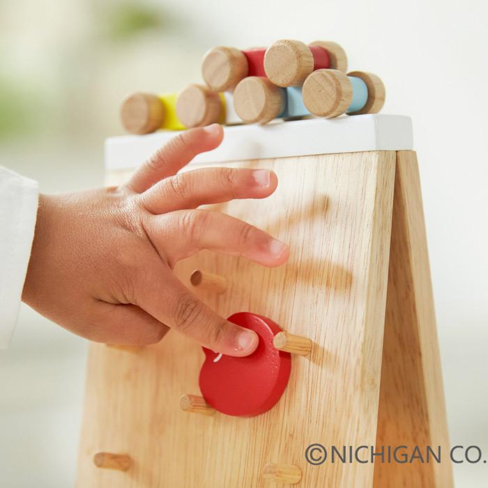 NICHIGAN（ニチガン） 木のおもちゃ スロープ 車 くるま 落とし