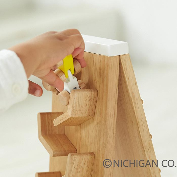 NICHIGAN（ニチガン） 木のおもちゃ スロープ 車 くるま 落とし