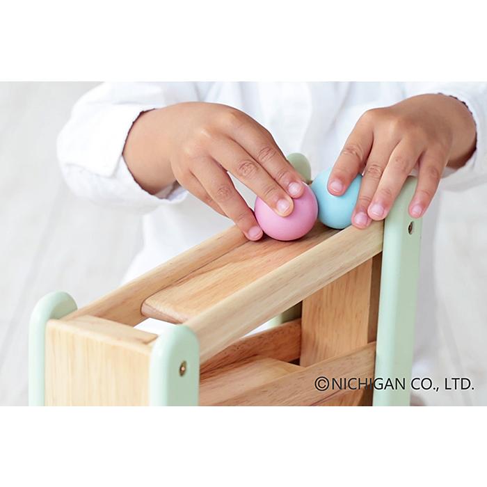 NICHIGAN（ニチガン） 木のおもちゃ スロープ 車 くるま 落とし