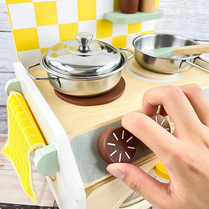 小型の ままごとキッチン 木製 おままごとセット キッチンセット 卓上