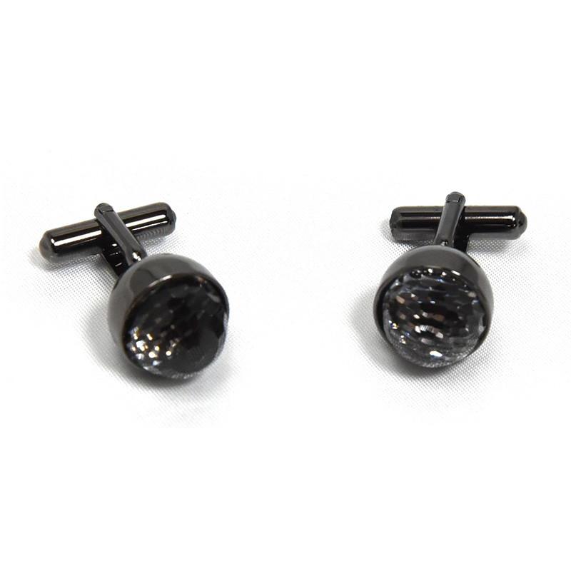 カフスボタン 結婚式 メンズ クリスタル グレー カフス カフリンクス