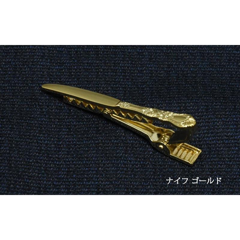 ネクタイピン ユニーク 日本製 フォーク ナイフ タイバー シルバー