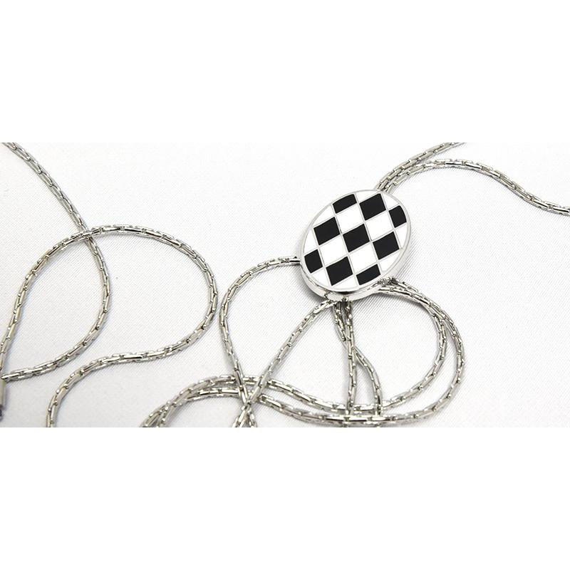 アンティーク　ループタイ 木犀花のループタイ ネックレス・ラリエット風（金木犀×草色