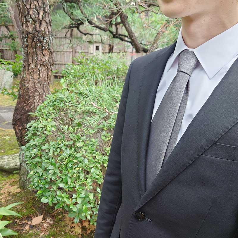 ネクタイ 法事用 シルク 無地系 グレー : 0-STYLE.cravat ヤフー店