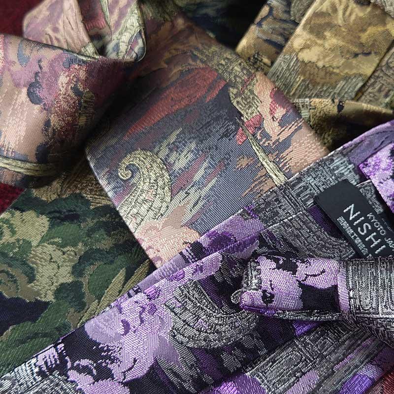 ネクタイ 西陣織 高級 シルク100% パネル おしゃれ 大人 古城