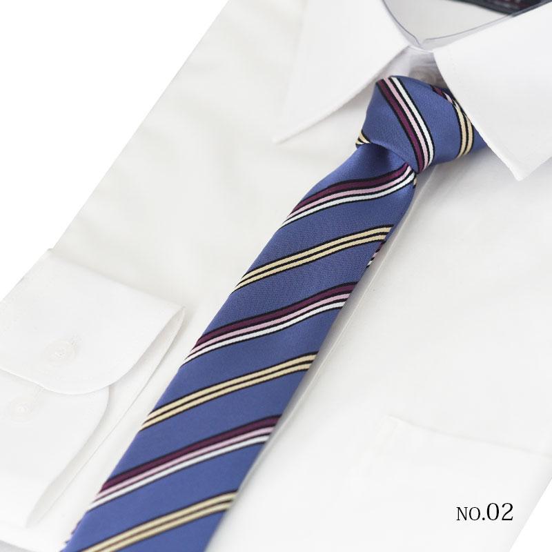 ネクタイ ナロータイ おしゃれ 細い ストライプ 黒 グレー ブルー 青