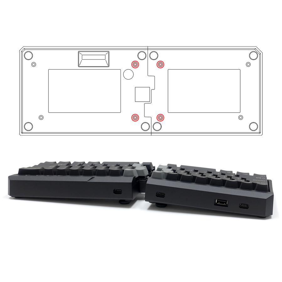 Majestouch Xacro M10SP 72US 茶軸 英語配列 US ASCII マクロ対応 左右分割型 PBTキーキャップ DIPスイッチ操作 70%キーボード｜y-diatec｜16