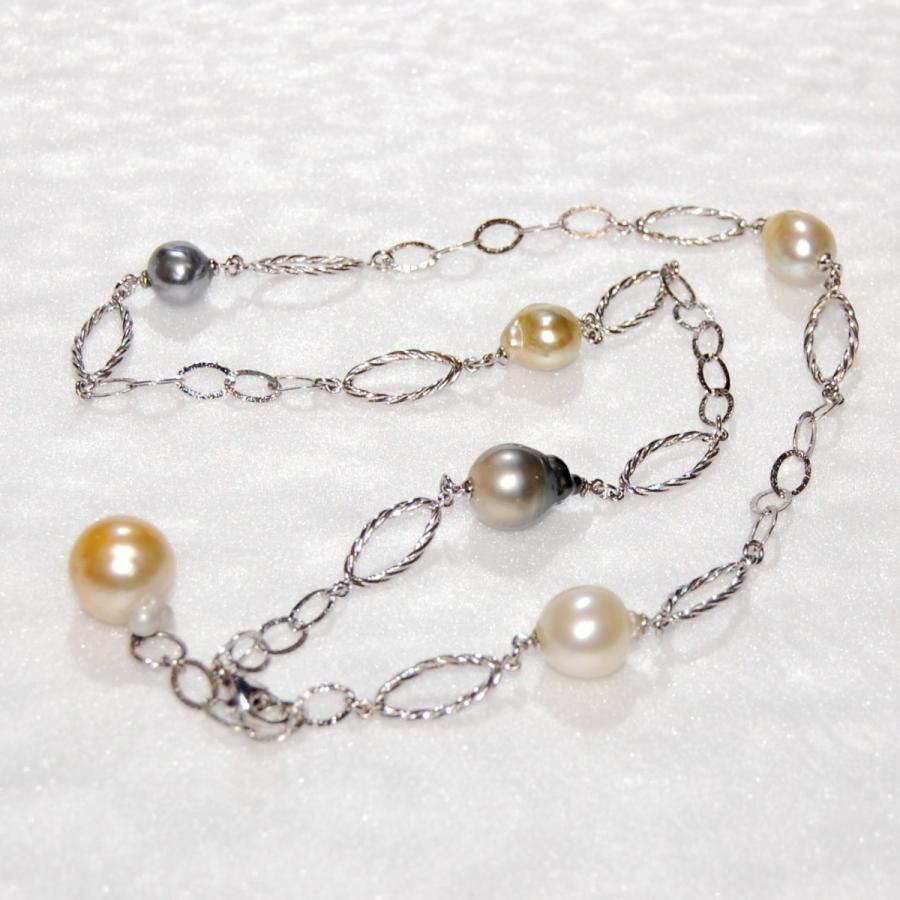 南洋真珠パールステーションネックレスカメオ風トップ付き 淡水 真珠 パール ステーション ネックレス サージカルステンレス