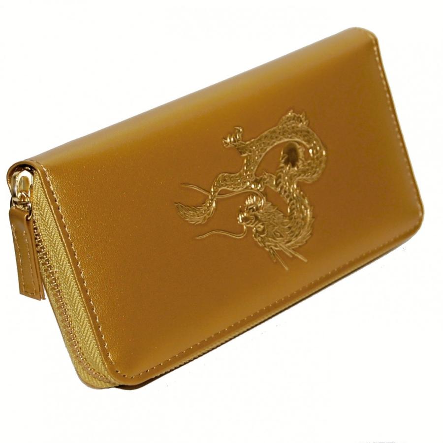 送料無料　新品　牛革　22K金箔　皇帝龍浮押し　ラウンドロングウォレット　GD 皇帝龍】(22金)金箔押しラウンド財布 ゴールド : 悠遊空間 - 通販