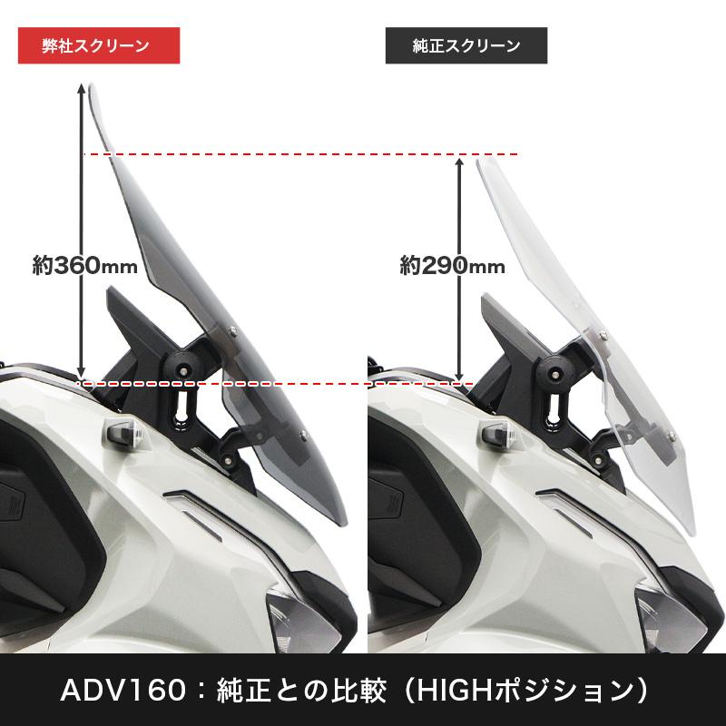 ADV160スクリーン 旭精器 ロングスクリーン (ADV160)(クリアー): 純正アクセサリー