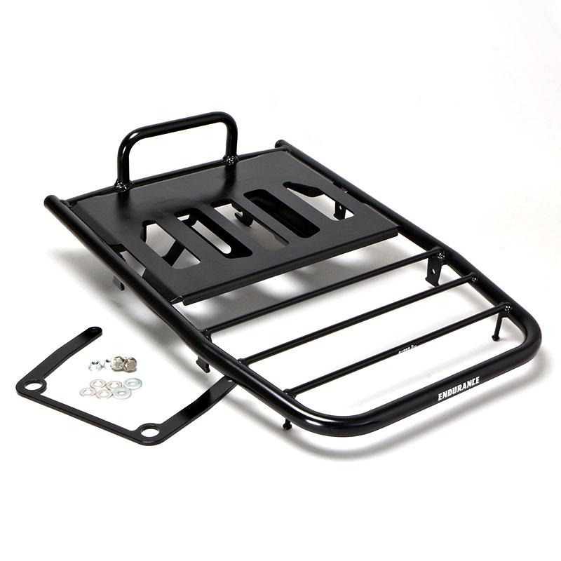 ENDURANCE バイク ロングキャリア ブラック ハンターカブ CT125・ハンターカブ JA65 JA55 リアロングキャリア用オプションステー