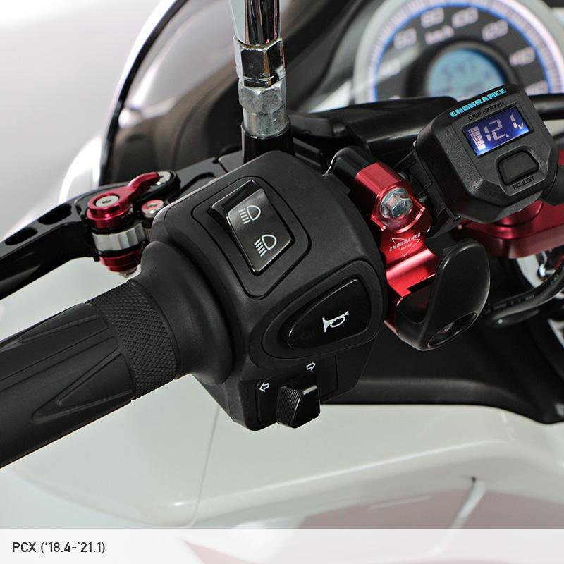 赤い彗星 グリップヒーター HG120M クロスカブ取付KIT付き 赤い