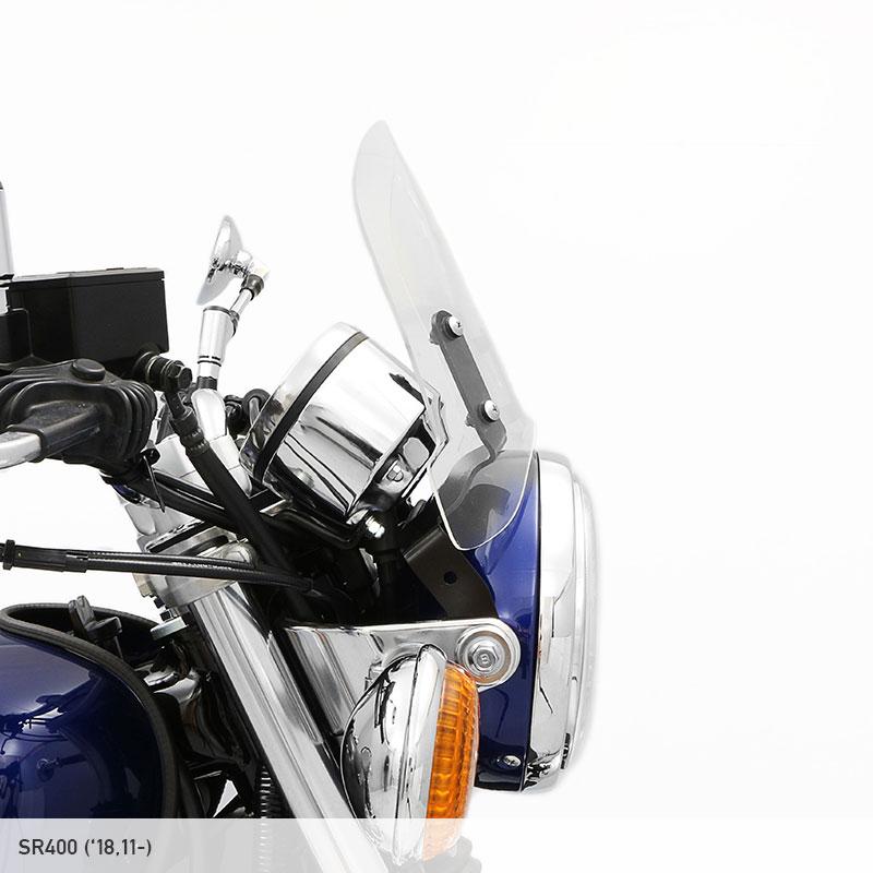 SR400 RH03J RH16J メーターバイザー セット クリア ＋ 取り付け キット バイク_2