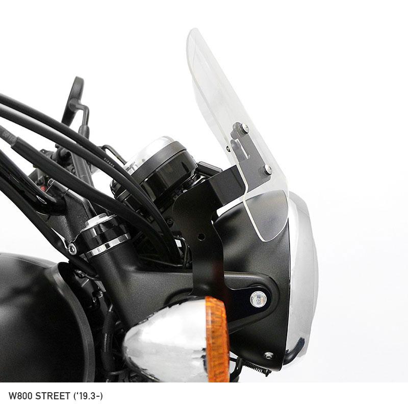 W800 W800 STREET EJ800E EJ800B メーターバイザー セット(クリア)＋取り付けキット バイク_2