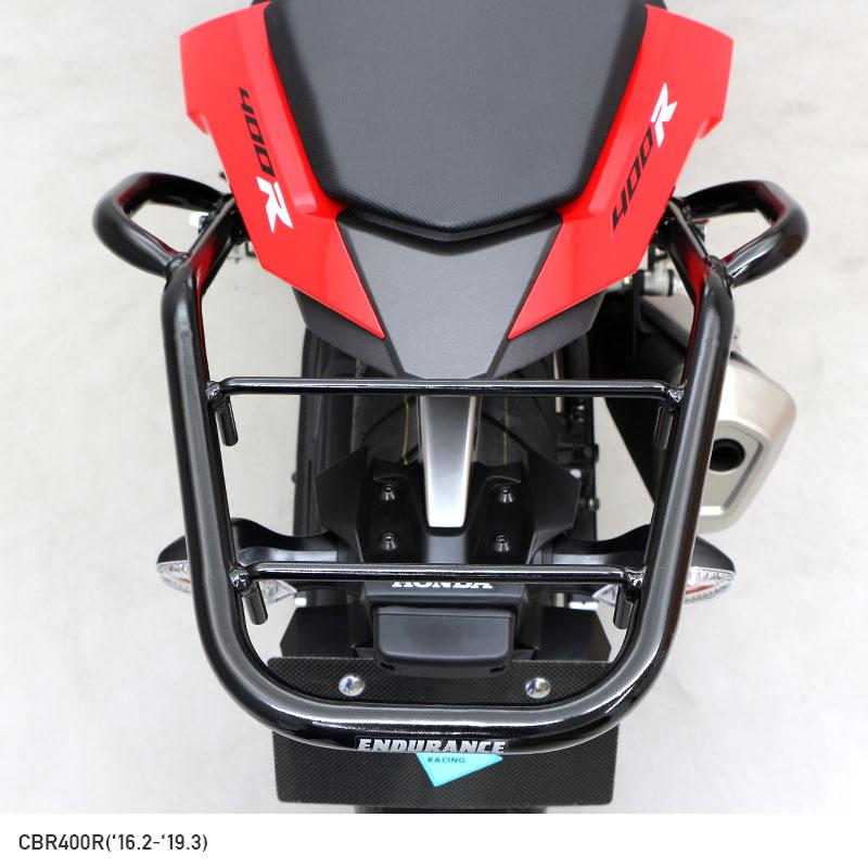 ENDURANCE（エンデュランス）  CBR400R('16.2〜'19.3) NC47 タンデムグリップ付き リア キャリア＋リアボックスセット30L ブラック　 バイク_3