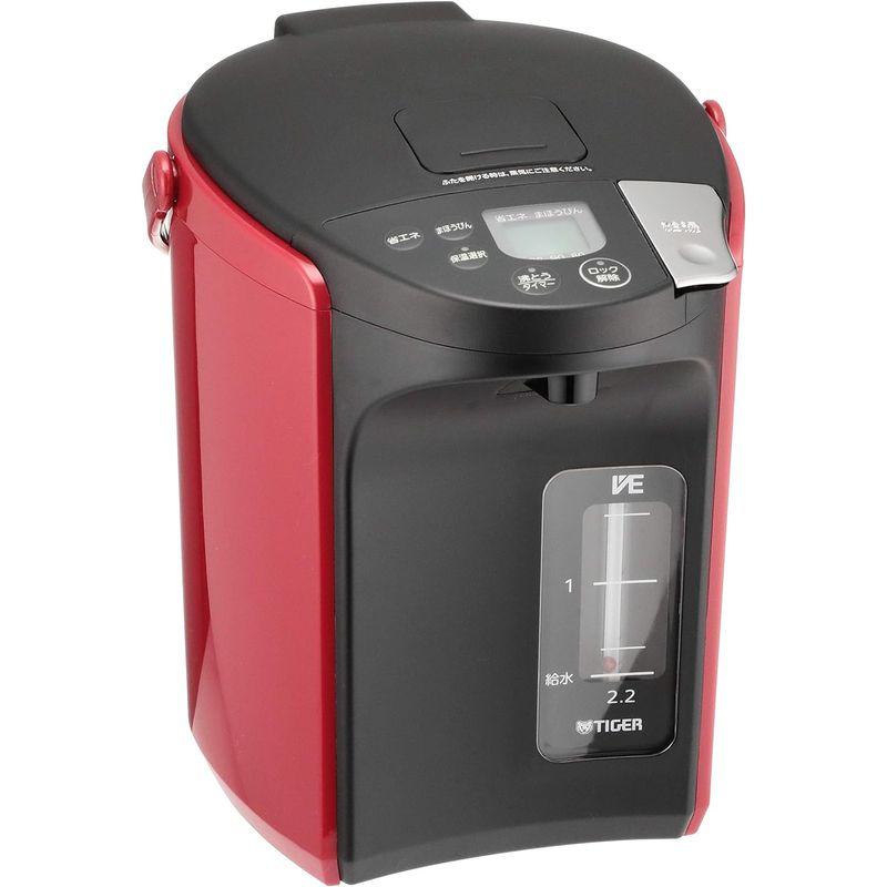 タイガー魔法瓶(TIGER) 電気ポット 蒸気レスVE電気 まほうびん とく子さん 2.2L レッド PIP-A220-R TIGER 電気ポット 蒸気レスVE電気 まほうびん とく子さん 2L レッド PIP A220