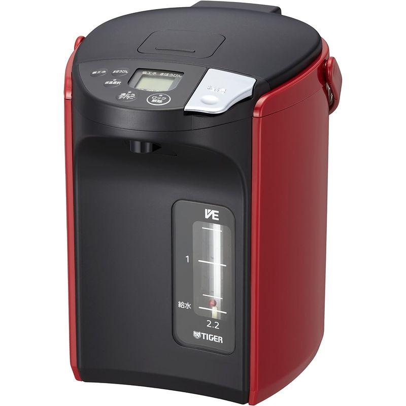 タイガー魔法瓶(TIGER) 電気ポット 蒸気レスVE電気 まほうびん とく子さん 2.2L レッド PIP-A220-R TIGER 電気ポット 蒸気レスVE電気 まほうびん とく子さん 2L レッド PIP A220