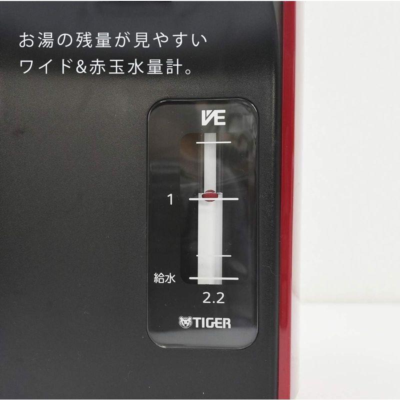 タイガー魔法瓶(TIGER) 電気ポット 蒸気レスVE電気 まほうびん とく子さん 2.2L レッド PIP-A220-R TIGER 電気ポット 蒸気レスVE電気 まほうびん とく子さん 2L レッド PIP A220
