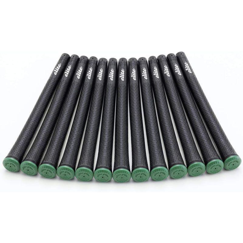 elitegrips (エリートグリップ) ゴルフ グリップ TD50C TOUR 13本セット ブラック/グリーン バックライン有り TOUR TD50C エリートグリップ ゴルフ グリップ 13本セット ブラック/グリーン バックライン有り