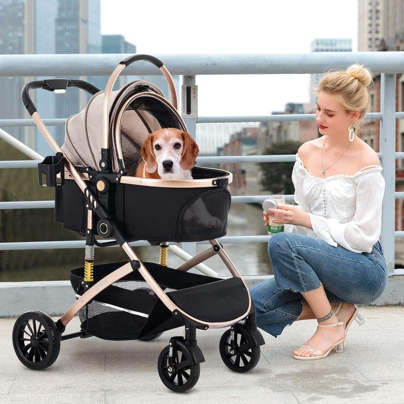 HRKING ペットカート 取り外し 分離型 ペットバギー 3way 折りたたみ 対面式 4輪 ペットキャリー 耐荷重20KG 犬用バギー ペットカート 取り外し 分離型 ペットバギー 3way 折りたたみ 対面式 4輪 ペットキャリー 耐荷重20KG 犬用バギー