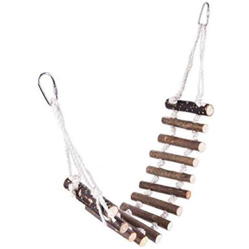 dilib インコ はしご おもちゃ 木製 鳥 止まり木 吊り下げ 小鳥 とまり木 アスレチック セキセイ ゲージ 遊び場 (50-60cm)