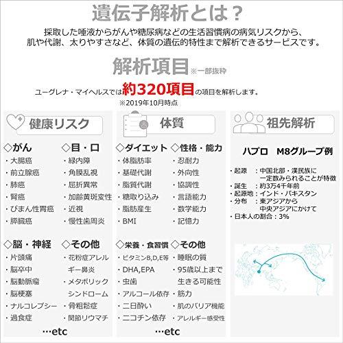 ［ユーグレナ・マイヘルス 遺伝子解析サービス］ 健康リスク・体質の遺伝的傾向と祖先のルーツの320項目以上を解析 