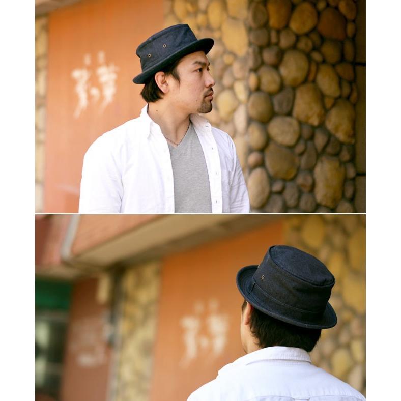 ハット メンズ 帽子 ポークパイハット カンカン帽 綿 黒 デニム Ct X Clothesファッション通販 通販 Yahoo ショッピング