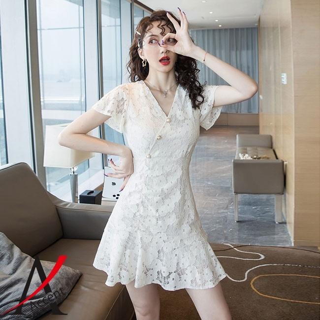 半袖 レース ワンピース レース ホワイト 白 ミニワンピ フェミニン レディース ファッション Hane 8719 X Clothes ファッション通販 通販 Yahoo ショッピング