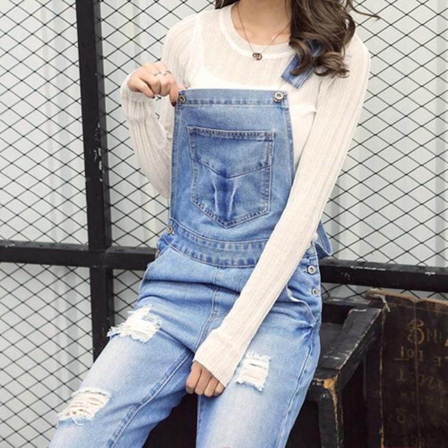 デニムサロペット レディース デニム サロペット パンツ オールインワン オーバーオール ジーンズ 秋 冬 秋冬 秋服 ダメージ Hane 9351a X Clothesファッション通販 通販 Yahoo ショッピング