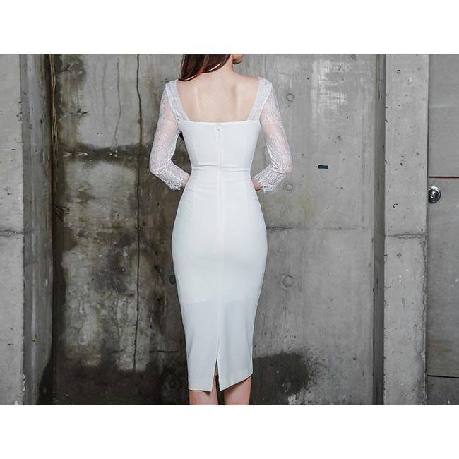 待望の再販 メール便送料無料 タイトワンピース ロング ロングタイトワンピース 冬 秋冬 コーデ パーティー ワンピ ドレス レース スリット 長袖 レ ブランドショッパー付き Www Iacymperu Org