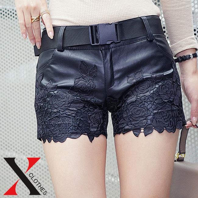 刺繍 フェイクレザー ミニショートパンツ レディース ｐｕ セクシー 洋服 レディースファッション 通販 服 Hane X Clothesファッション通販 通販 Yahoo ショッピング