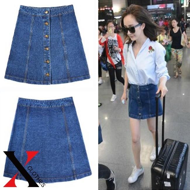 フロントボタン台形スカート ミニ デニム スカート レディース 春 夏 春夏 ミニスカート デニム 台形 台形スカート ミニ丈デニムスカート Hane0642 X Clothesファッション通販 通販 Yahoo ショッピング