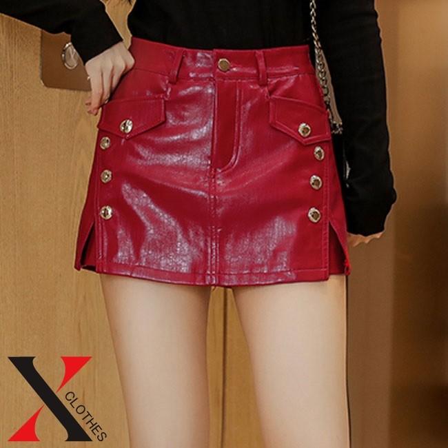 フェイクレザー ミニ スカパン レディース ショートパンツ スカート ｐｕ セクシー 洋服 レディースファッション 通販 服 開店祝い