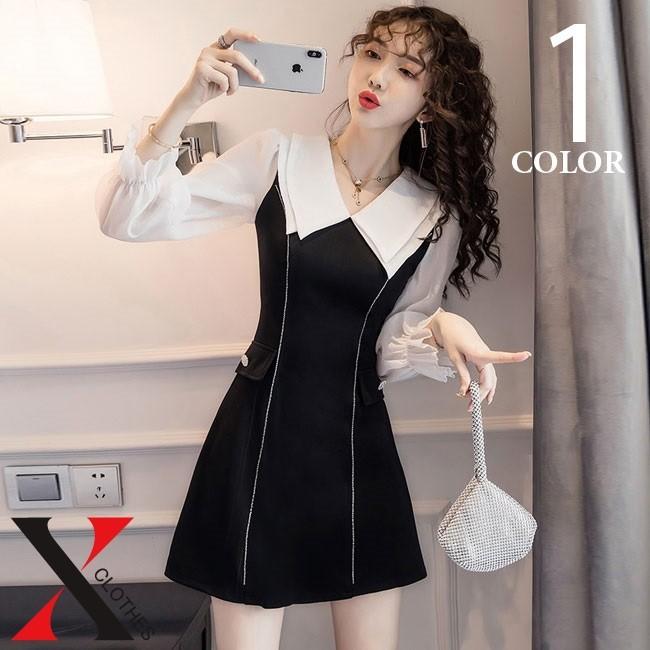 ミニワンピース ワンピース ワンピ レディース 切替え ドッキング シャツ フェミニン セクシー かわいい S M L Xl レディースファッショ Hane X Clothesファッション通販 通販 Yahoo ショッピング