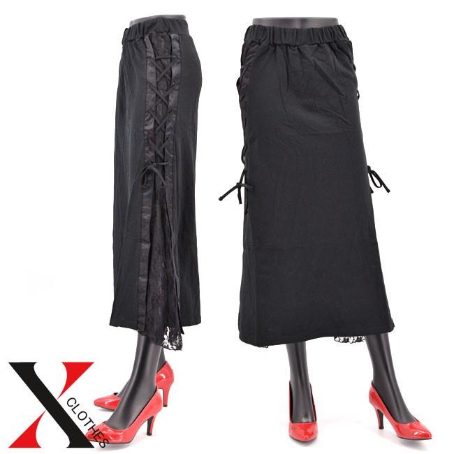 ロングスカート パンク ロック V系 ファッション レディース スカート ロング ロング丈 サイド スピンドル レー Sps 9174 X Clothesファッション通販 通販 Yahoo ショッピング